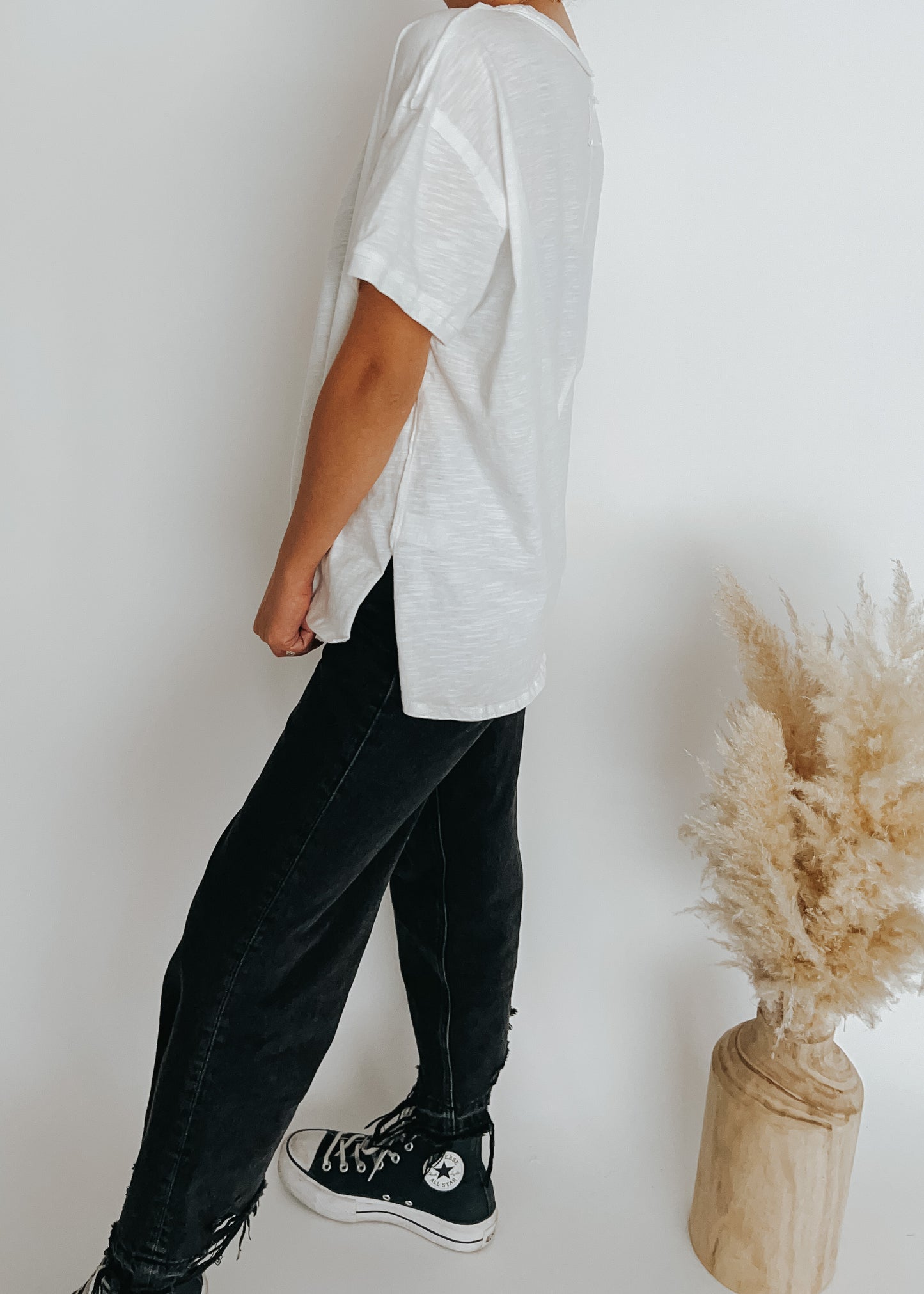 boxy tee with side slits