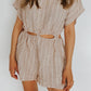 cutout striped romper