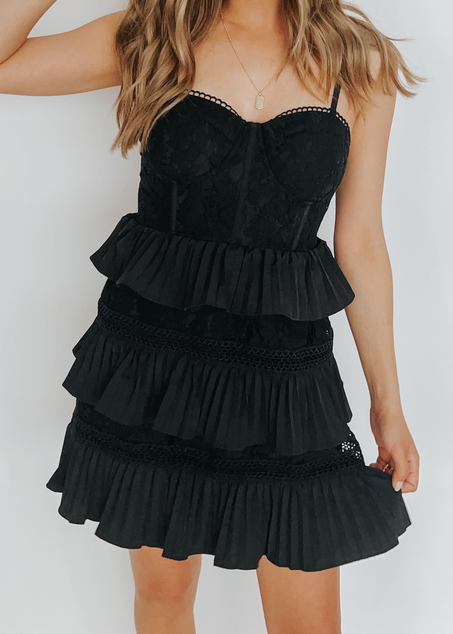 corset ruffle dress