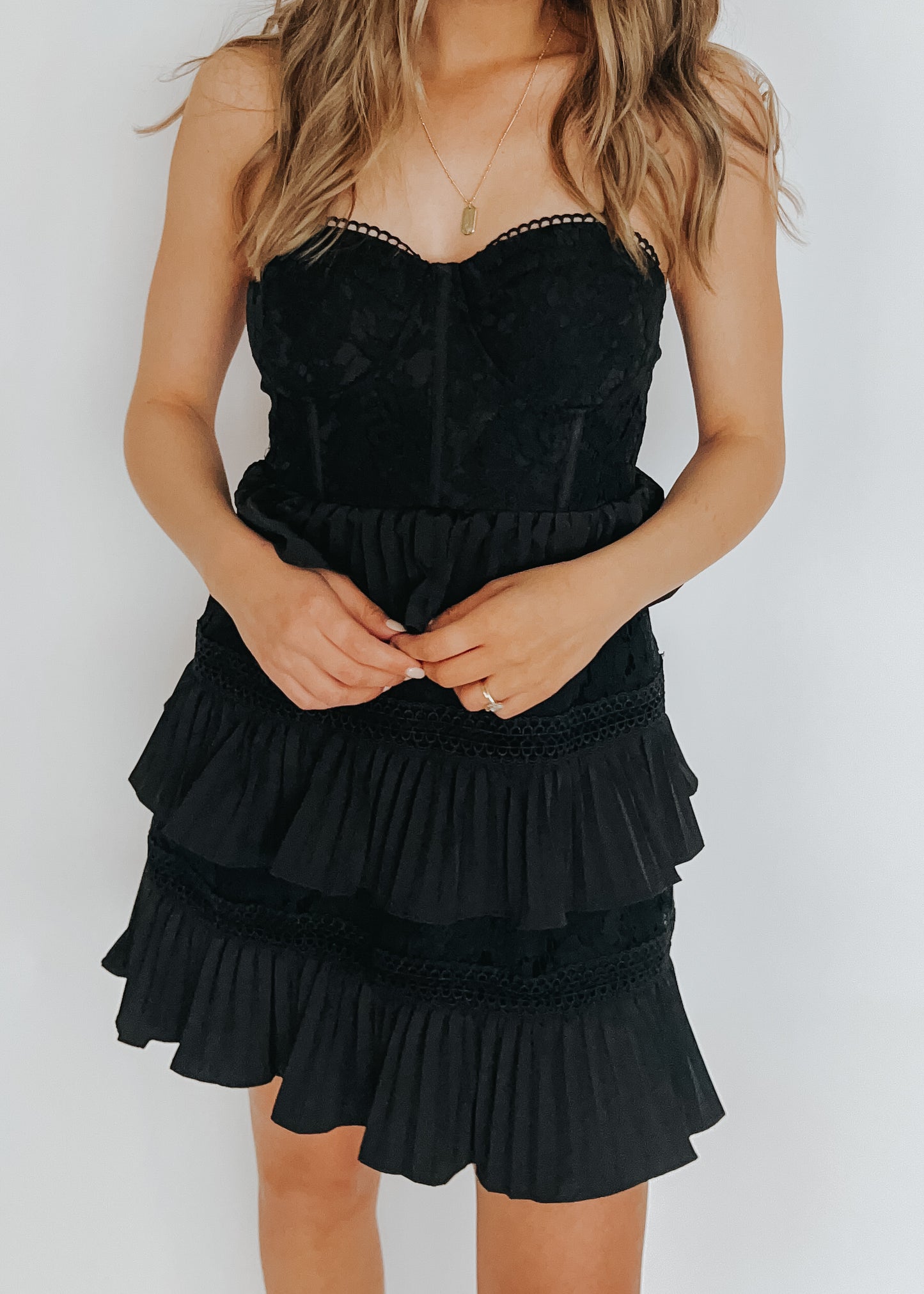 corset ruffle dress