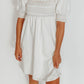 smocked square neck dress