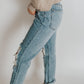 distressed mom jeans