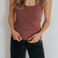 ribbed tank- dusty mauve
