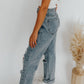 distressed straight denim