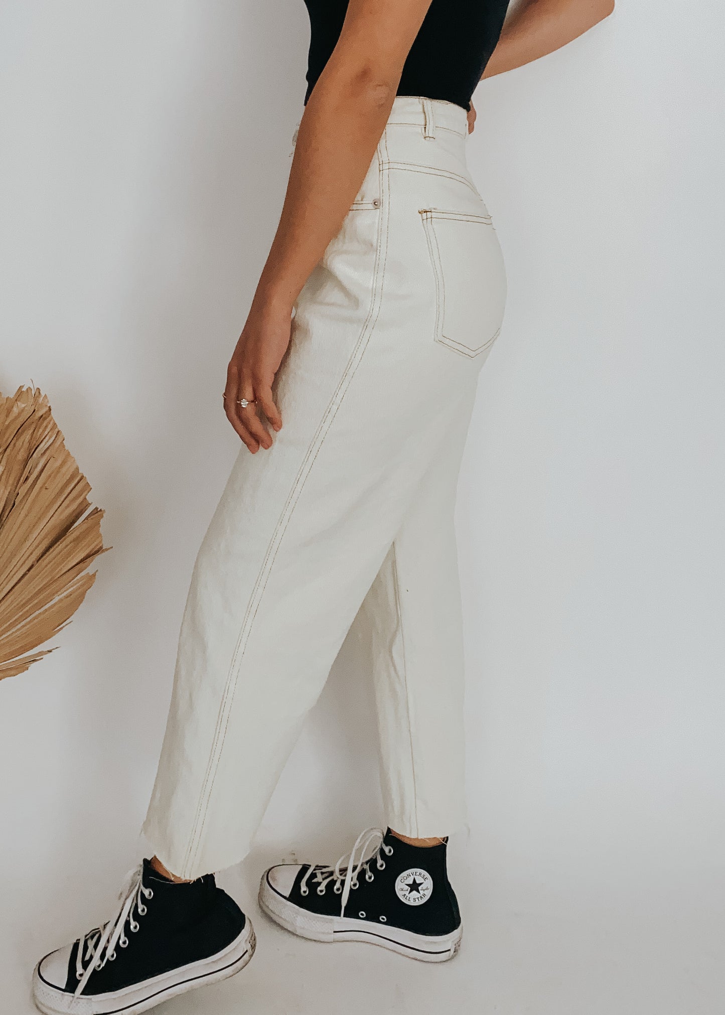 twill cropped pants