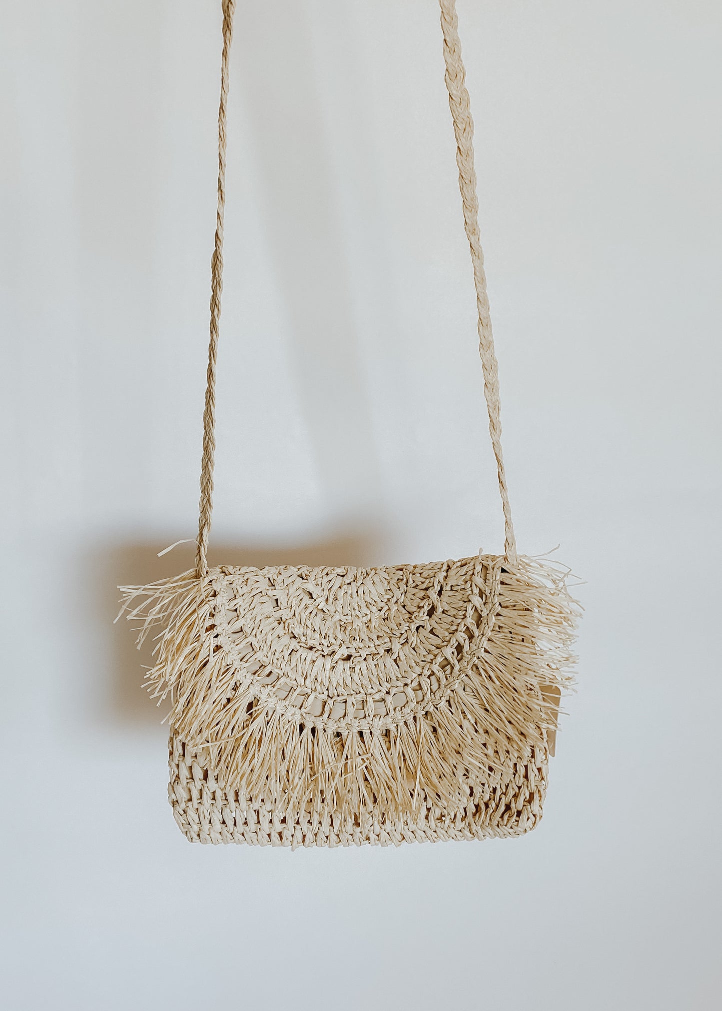 fringe woven crossbody bag