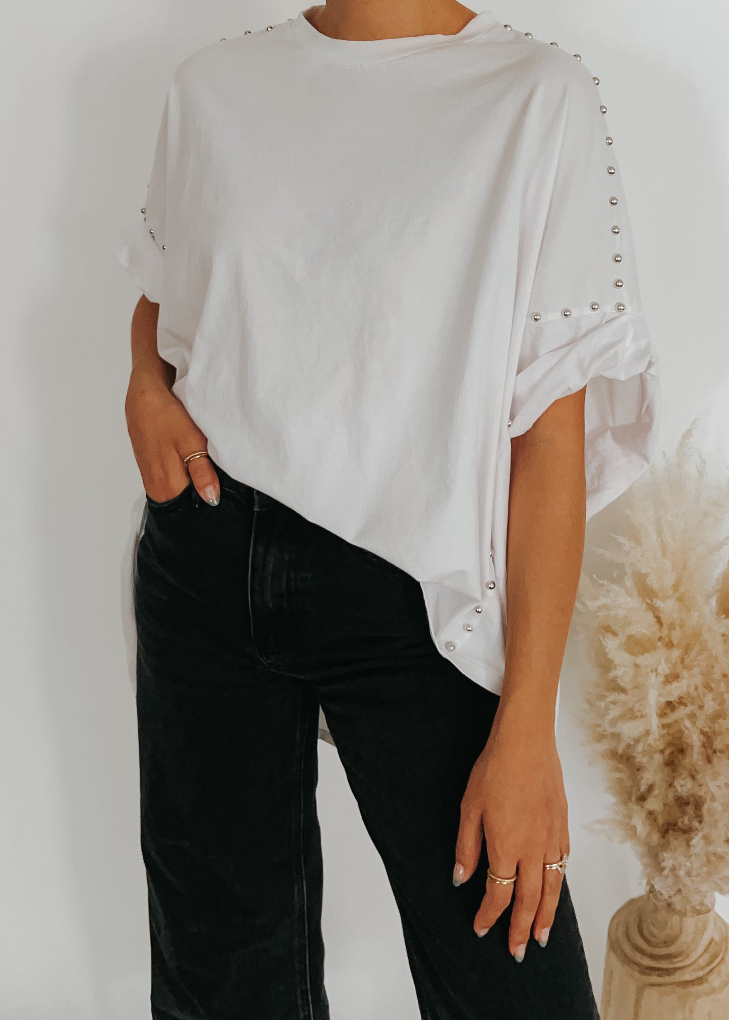 studded oversized tee