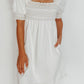 smocked square neck dress
