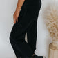 distressed wide leg denim - black