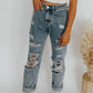 distressed straight denim