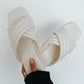 crossover platform sandals