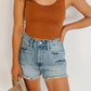 high rise 90s denim shorts