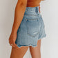 high rise 90s denim shorts