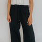 textured drawstring pants